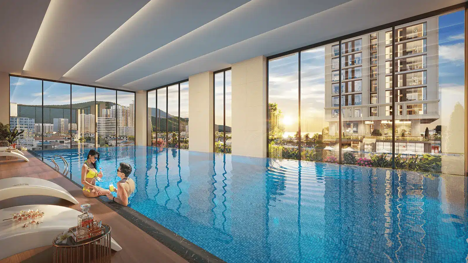 Tiện ích đẳng cấp 5 sao tại Sun Costa Residences Đà Nẵng – Bể bơi bốn mùa với view tuyệt đẹp.